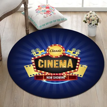 

Classic Cinema Showing Area Rug Kids Bedroom Living Room Carpet Round Floor Mat Crawling Mat Home Decor Yoga Rug