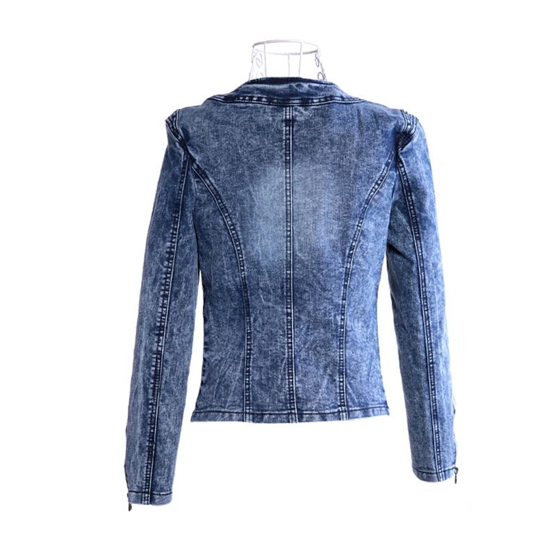 Greatest  FMFSSOM 2019 New Arrival Spring Antumn Denim Jackets Vintage Diamonds Casual Coat Women's Denim Jac