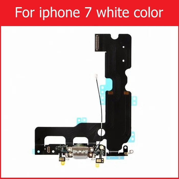 Wholesale USB Charger Connector Flex Cable For iPhone 7 7 plus headphone audio jack port connector flex cable black gray white