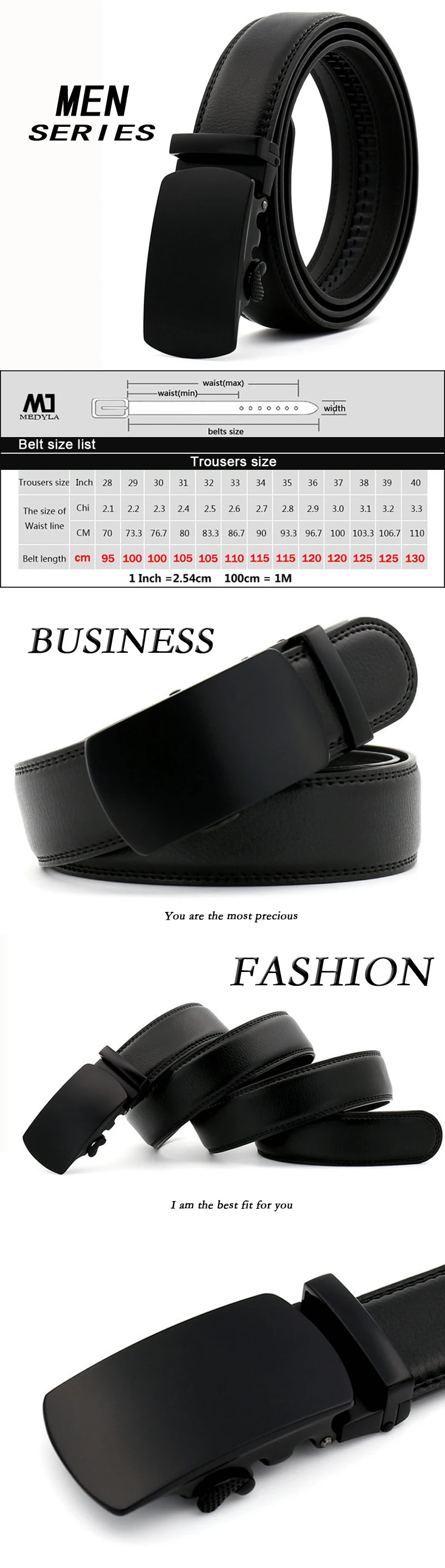 MEDYLA Новое поступление Мужчины Автоматическая пряжка брендовые дизайнерские кожаные пояса бизнес пояса мужские ремень высокого качества и