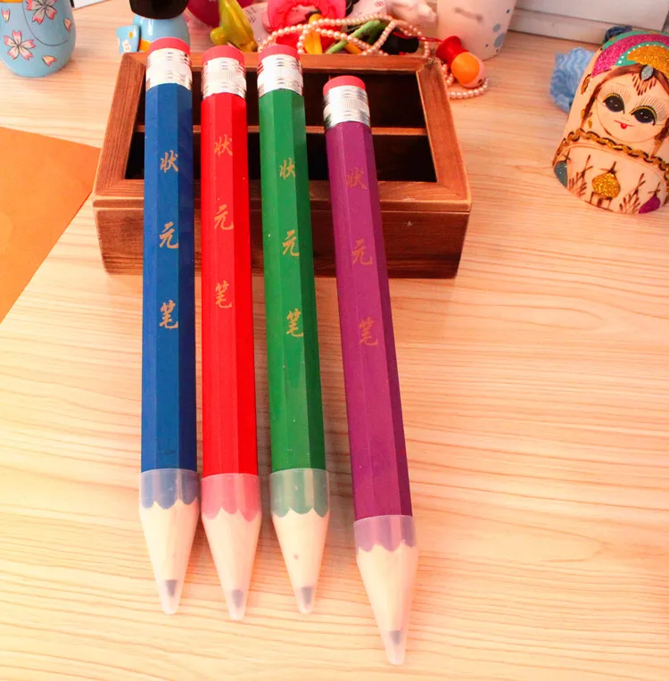 Lápis de Madeira Caneta para a para a Escola 2 Pcs Chumbo Grafite Preto Núcleo Lápis Grande Escova Personalidade Gigante Lápis Carpinteiro Lápis Papelaria Escola 3 Cheap Lápis padrão