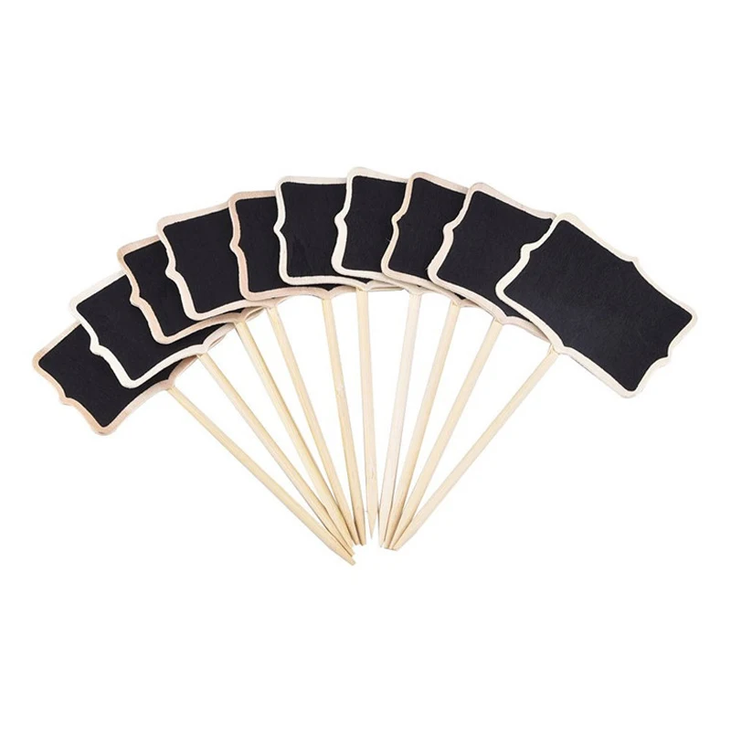 

10 Pcs Small Blackboard Mini Wooden Message Board Sign Chalkboards Insert Label Price Tag Flower Gardening Wedding Ornament