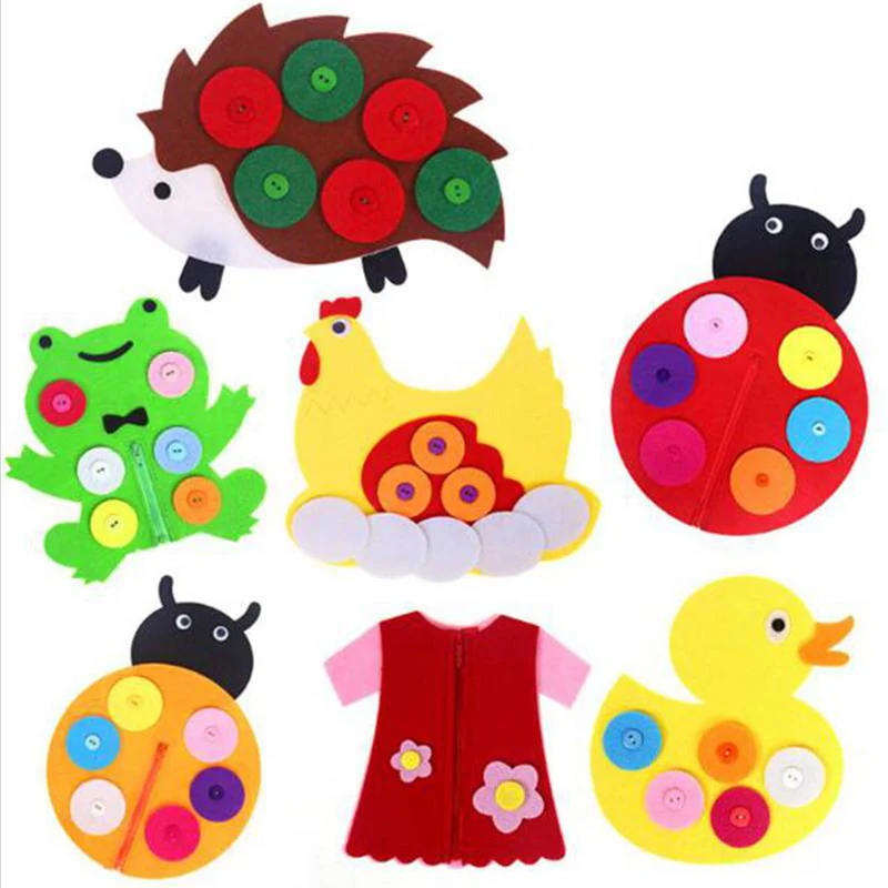 Diy Hand Zipper Button Teaching Kindergarten Manual Handmade Toys For