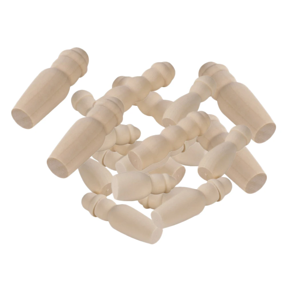 20pcs Unfinished Wood Blank DIY Family People Wooden Peg Dolls Bodies for Art Craft