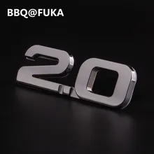 Bbq @ fuka carro metal prata 2.0 2.0 t tsi tronco traseiro emblema adesivo apto para vw beetle cc golf jetta nuevo passat carro-estilo