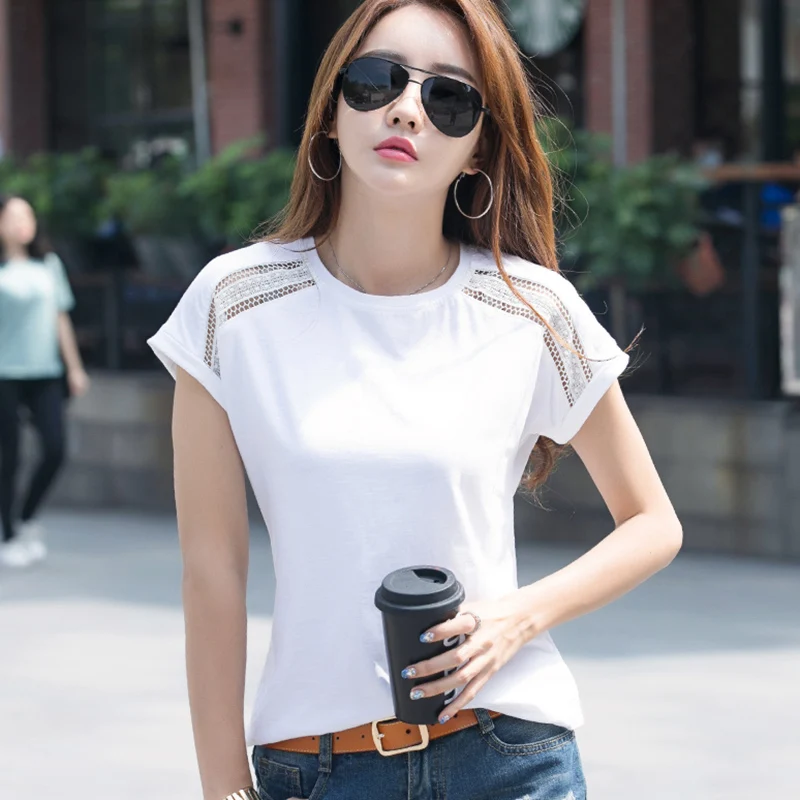 Shintimes Camisetas Mujer Verano женские футболки из хлопка с коротким рукавом женские топы белая футболка Femme