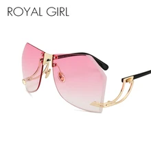 Королевские женские солнцезащитные очки больших размеров без оправы, брендовые дизайнерские Элегантные женские очки с прозрачными линзами, градиентные солнцезащитные очки ss143