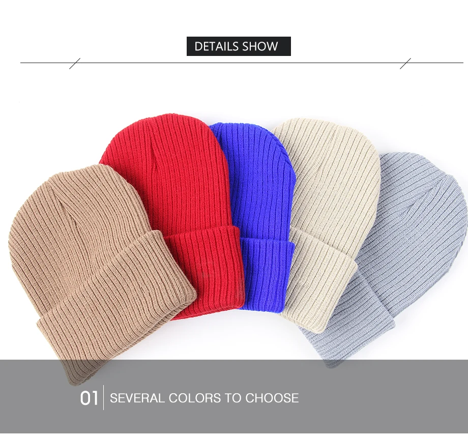 Winter Hat Female Solid Color Classic Design Beanie Knitted Acrylic Hats For Women Skullies Warm Candy Color Beanie High Quality (7)