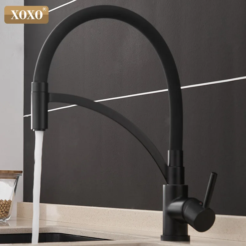  XOXO Kitchen Faucet Pull Down Cold and Hot Black Chrome Kitchen Tap Sink Deck Mounted Torneira Cozi - 32999553996