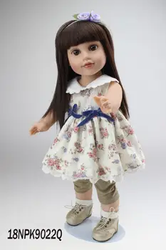 

45 big eyes kids Girl Doll Princess Doll half body cotton Plastic Reborn Dolls Babies Girl Doll for Kid's Gift Free freight