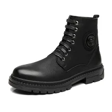 Мужские ботинки Осень-Зима повседневные мужские ботинки с острым носком без шнуровки кожаные дышащие ботильоны мужская обувь