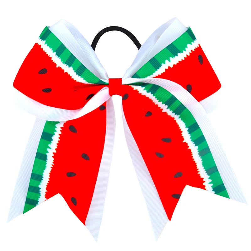 7 بوصة كبيرة التشجيع القوس مرونة رباط شعر قوس قزح Bowknot ليوبارد Grosgrain الشريط الأطفال الفتيات إكسسوارات الشعر