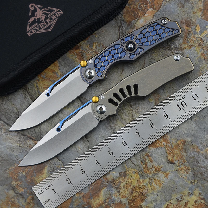 

Kevin John Tilock flip folding knife ball bearing M390 blade TC4 titanium handle outdoor camping multi-purpose hunting EDC tool