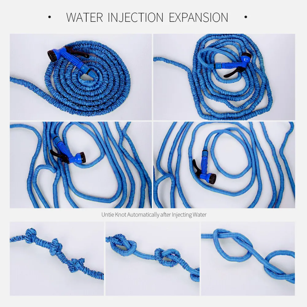 75 футов Садовый шланг Волшебная латексная трубка расширяемая Гибкая вода Выдвижная трубка для полива автомобиля орошения шланг с распылителем