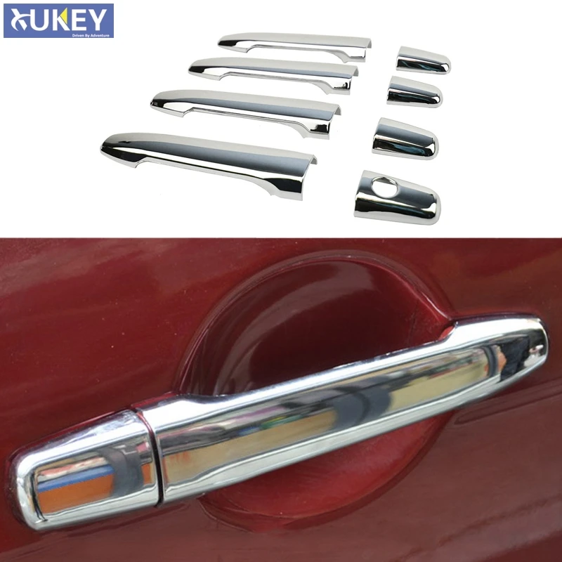 Chrome Trim Bezel Cap Car Sticker For Mitsubishi Lancer Evo Evolution Outlander Side Catch Door