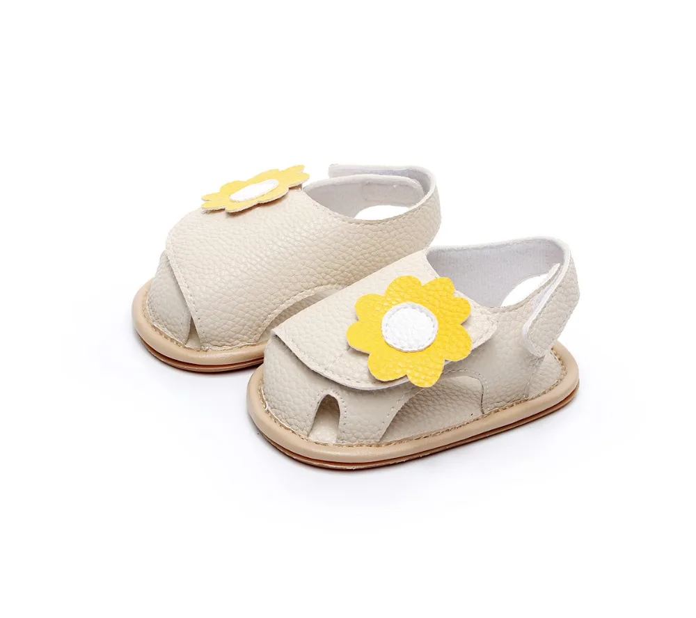 Новинка 2019 года, летние сандалии с цветочным узором для маленьких девочек, сандалии с резиновой подошвой, обувь для первых шагов, сандалии