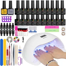 Набор для маникюра, маникюрный набор для ногтей 72 Вт/48 Вт, светодиодный светильник для ногтей и 20 шт., Гель-лак, замачиваемый, для маникюра, художественный Гель-лак для ногтей, инструмент для маникюрного набора