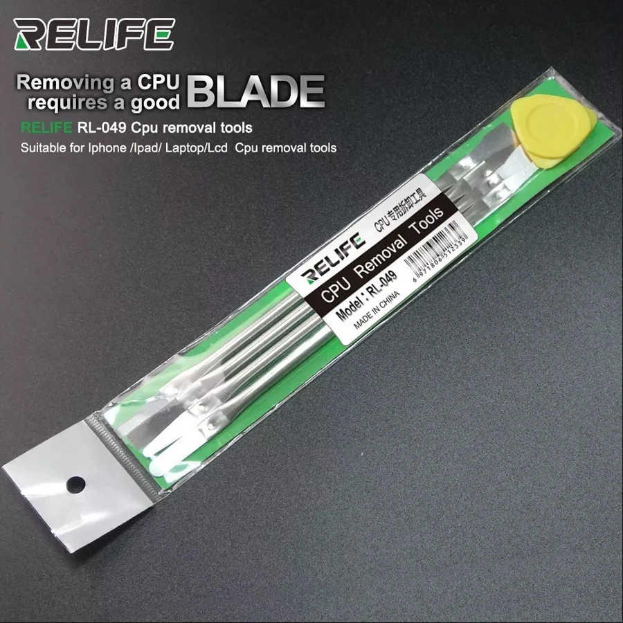 

RELIFE Glue removing knife CPU Disassembly Separation Glue 5-in-1 Removal Tool for iPhone iPad Laptop Lcd CPU Clear