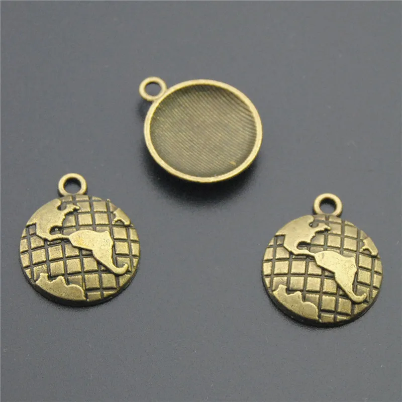 8 шт. серебристые/Бронзовые земляные глобусы|charm globe|charms antique bronzecharms bronze |