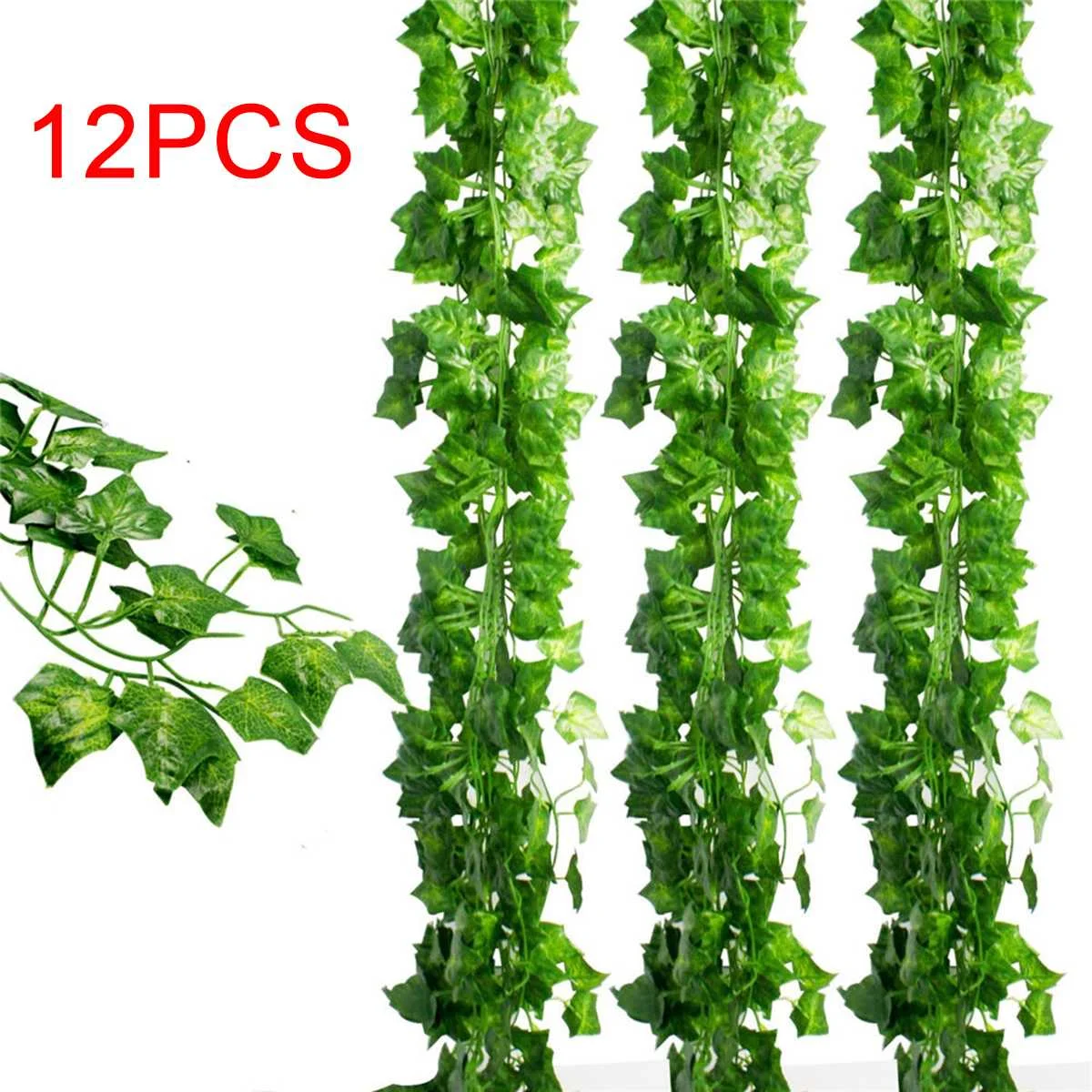 

12pcs 2M Simulation Plants Green Ivy Leaf Fake Grape Vine Artificial Flower String Foliage Leaves Home Wedding Garden Decoration