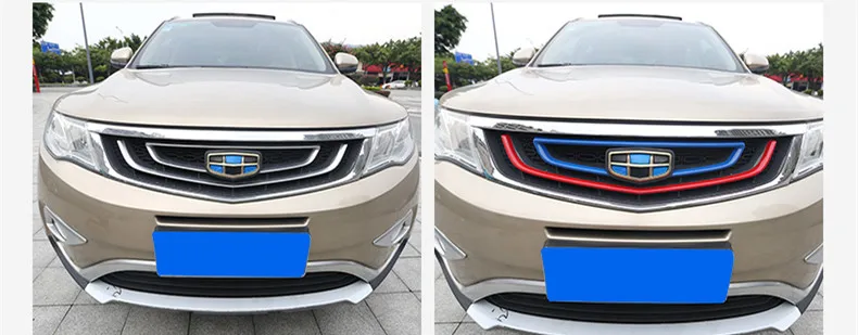 Передняя Автомобильная Декоративная полоса промежуточная чистая декоративная яркая полоса внешняя для Geely Atlas Emgrand X7 Sport