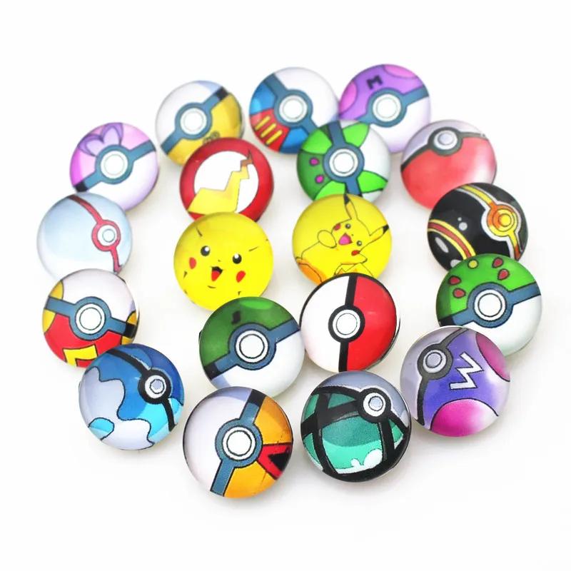 Pocket Monster Pokemon Poke Микс 20 шт./лот шармы со стеклянными кнопками и браслеты сделай сам