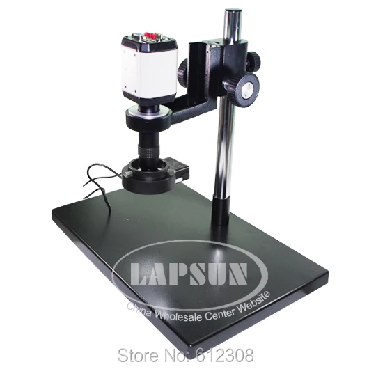 2.0MP 100X Industry Microscope Camera VGA USB AV TV Video Output + C-Mount Lens Big Size Stand Holder 40 LED Ring Light | Инструменты