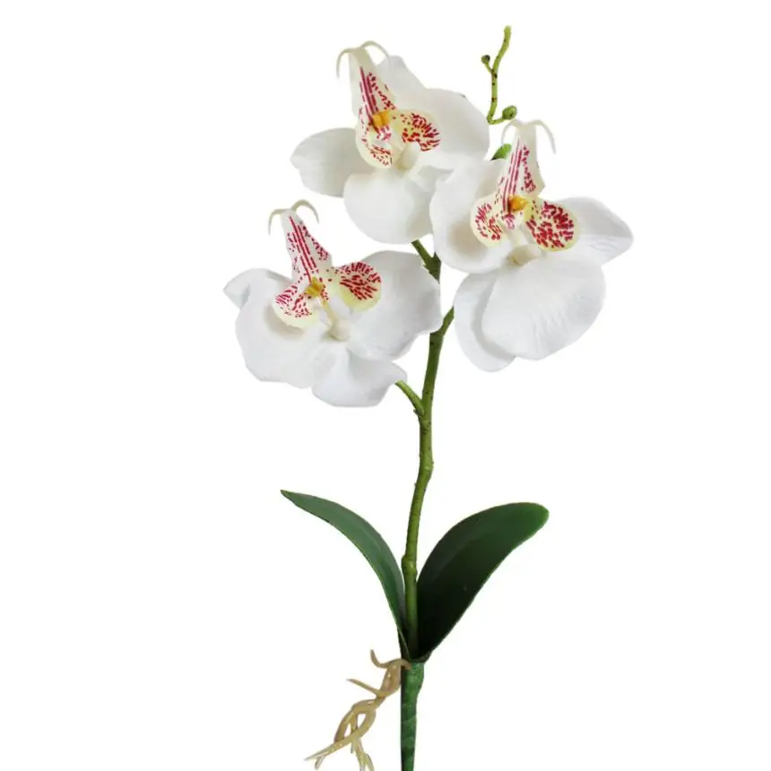 Triple Head Artificial Butterfly Orchid Silk Flower Home Wedding Decor Artificial flowers jan26