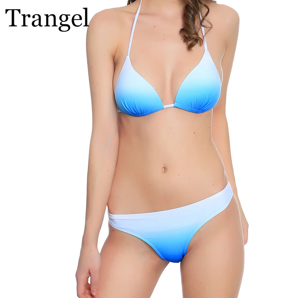 

Trangel 2018 Bikini Brazilian Swimwear Push Up Swimsuit Sexy Halter Strapy Bikini Summer Beach Wear Women Swim wear