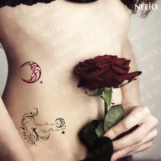 tattoo letters temporary Moon Temporary Phoenix Moonlight Tattoo Rose Glitter God