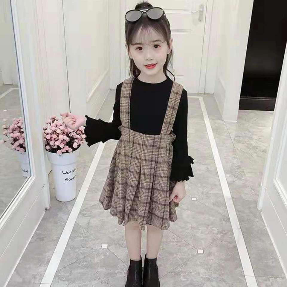 New Style Autumn Winter Spring Toddler Girl Tops+ Dresses Girls Suit Kids Clothes Girl Sets For Age 4 5 6 7 8 9 10 12 13 Year