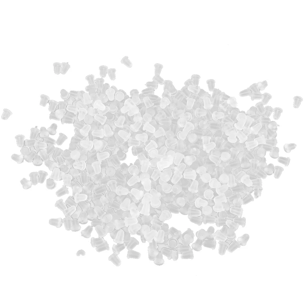 

1000PCS/PACK Silicone Earring Back Plugs Stoppers Ear Post Nuts Elastic to hold the earring post Jewelry Findings -Translucent