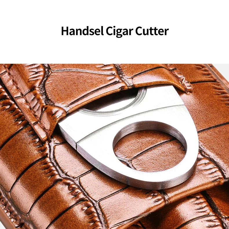 Портативный кожаный чехол для сигар 2 трубки держатель хьюмидор для сигар коробка с металлической сигары резак TH-1002