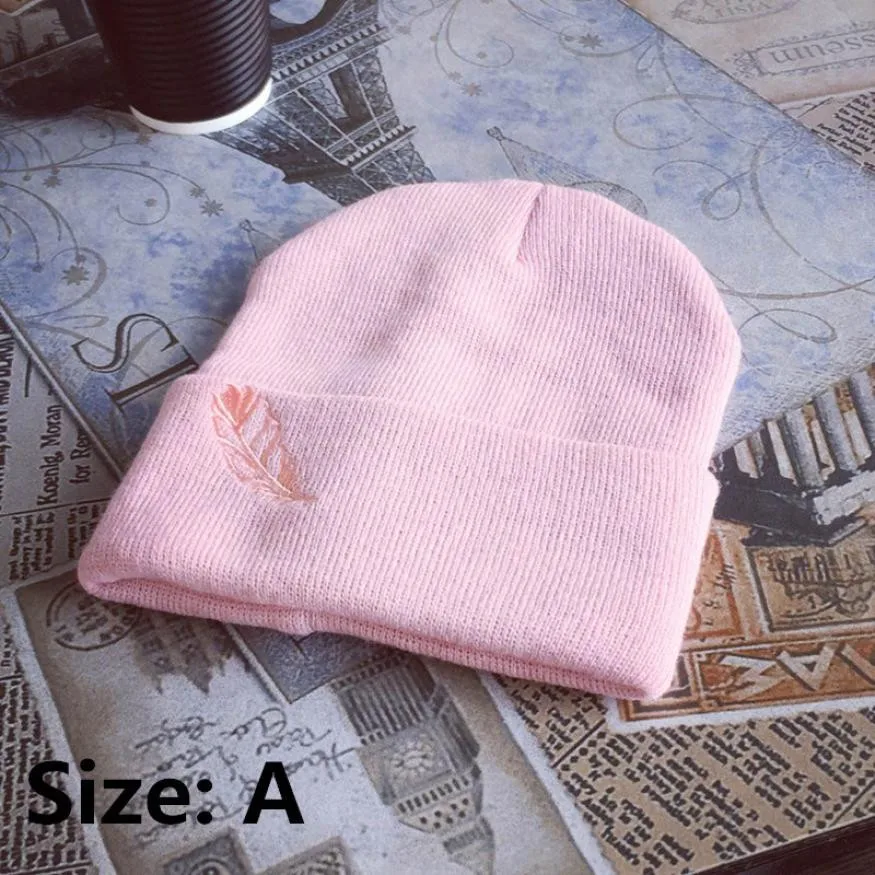 

2017 Beanies Baggy Cap Women Winter Keep Warm Soft Rose Letter Embroidery Applique Crochet Ski Pink Black Gray Hat Braided Cap