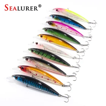 

Brand 10pcs/lot 11cm/13.5g Minnow Fly Fishing Lure Floating Wobbler Isca Plastic Hard Fish Bait Pesca Crankbait Tackle