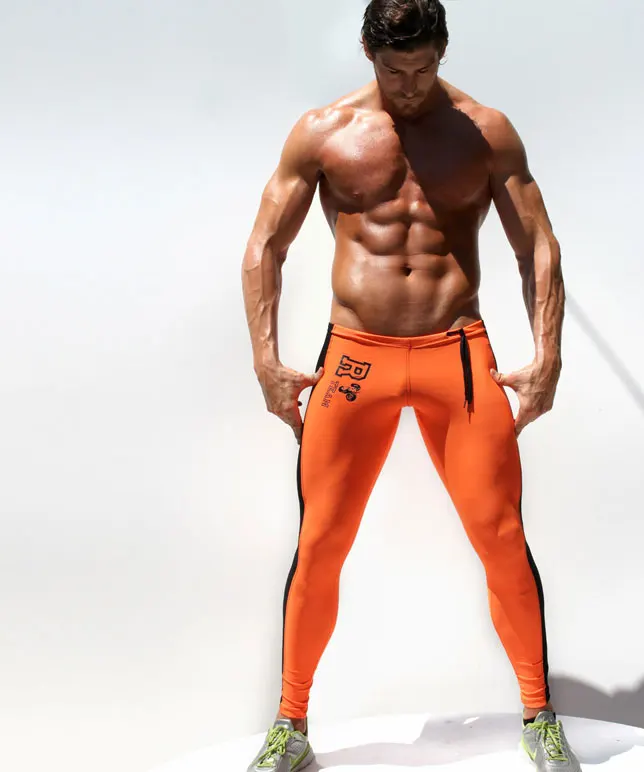 أزياء الرجال مثير ضيق السراويل عارضة Sweatpants منخفضة الارتفاع مرونة نحيل النشطة السراويل ضغط المسار القيعان طماق
