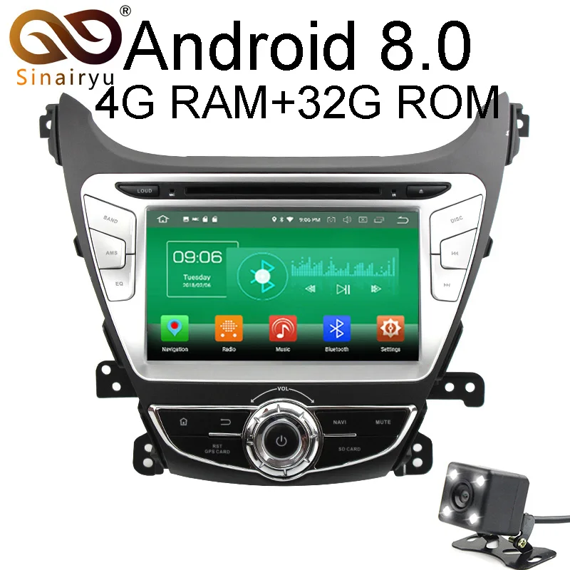 

Sinairyu 4G RAM Android 8.0 Car DVD For Hyundai Elantra 2014-2015 Octa Core 32G ROM Multimedia Radio GPS Player Head Unit
