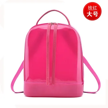 

8280 New Fashion Women Spring and Summer Beach Bag Women Backpack Candy Colored Crystal Jelly Bag
