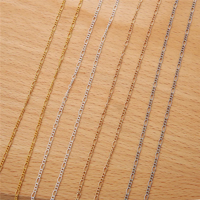 5 м/лот диаметр 2 мм звено цепи ожерелье Золотое серебро родиевый цвет железная цепочка на шею оптом Diy Ювелирные изделия Аксессуары для рукоделия