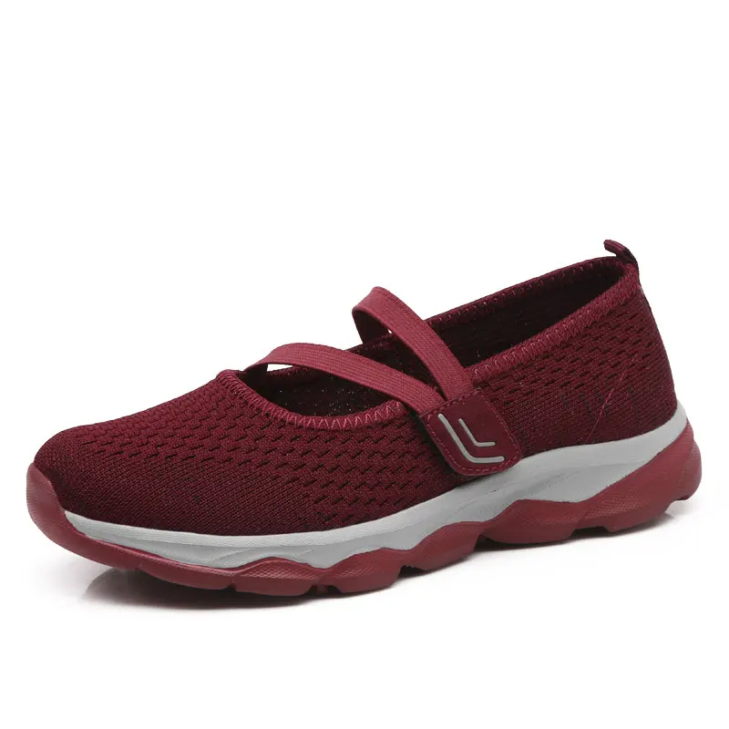 Женская обувь на плоской подошве; Летние сетчатые кроссовки; дышащая повседневная обувь; женские лоферы; женские мягкие Прогулочные кроссовки; водонепроницаемые мокасины; zapatos mujer - Цвет: 29 Red