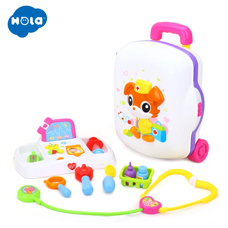  HOLA 3107 Baby Toys Kids Doctor Suitcase Pretend Play Toy with Music & Light Electronic Doctor Nurs