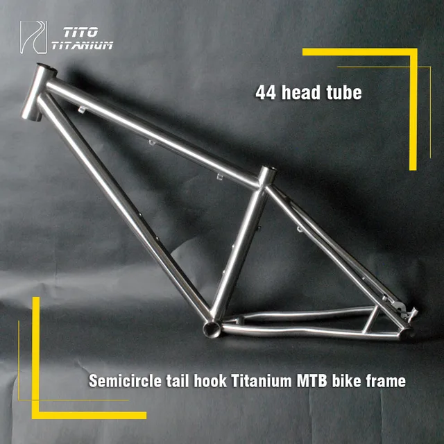 Cheap FREE SHIPPING !!! TiTo titanium mountain bike  MTB frame  26 27.5 29er simi-circle PM mount disc brake 44 head tube