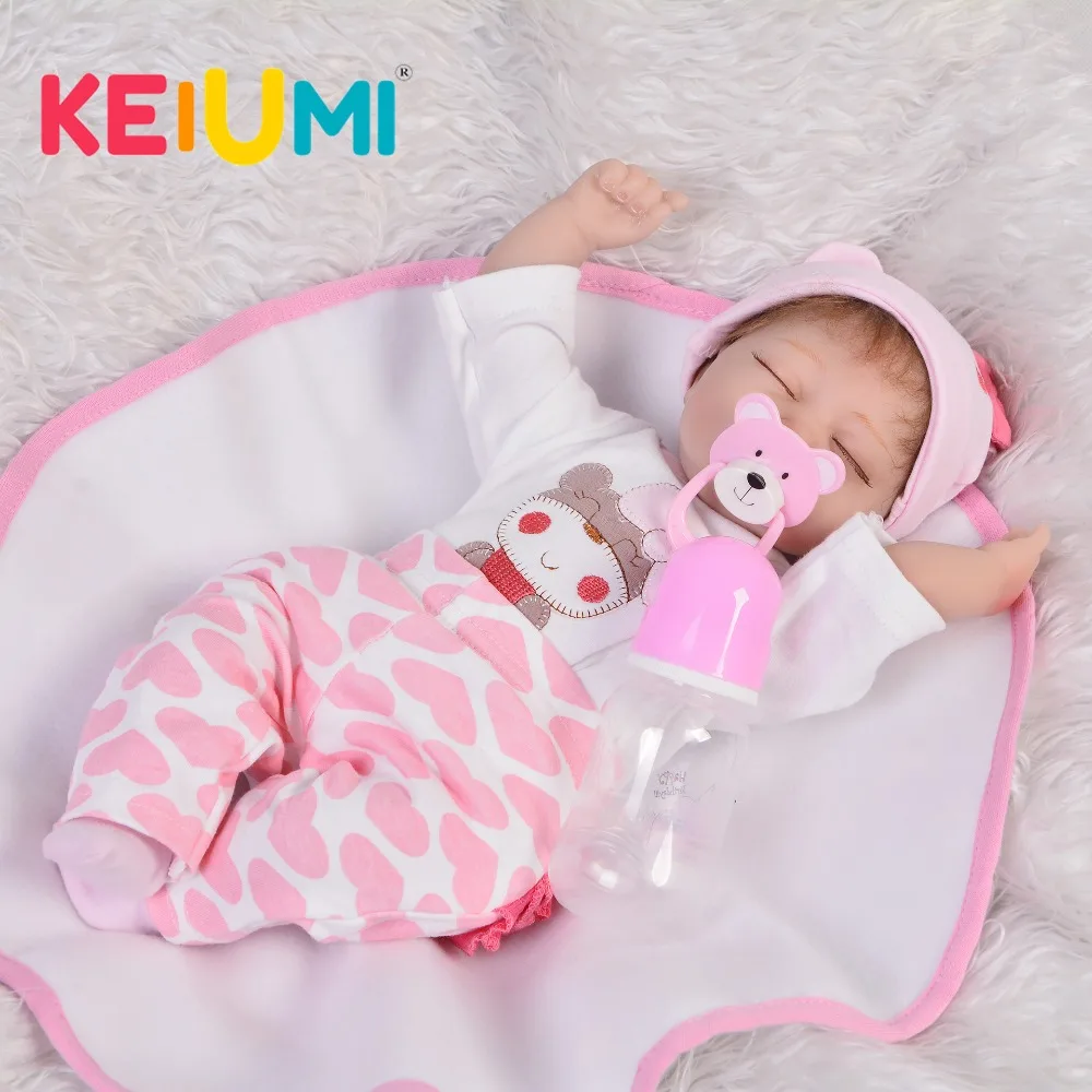 

Adorable 17'' 43 cm Soft Silicone Baby Girl Dolls Newborn Realistic Sleeping Reborn Dolls Babies For Kids Bedtime Toys XMAS Gift