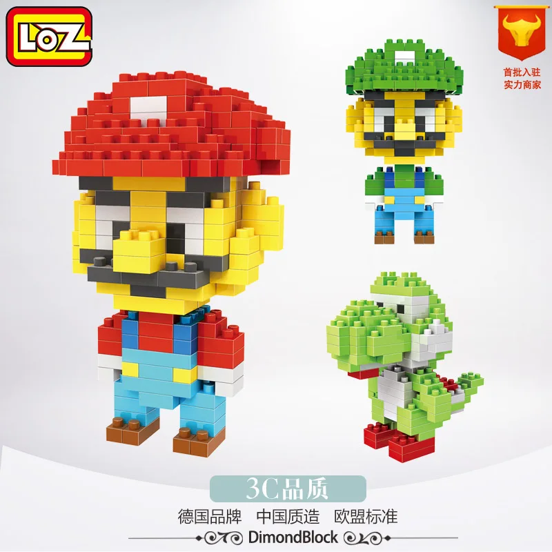 

HOT!! Super Mario LOZ Blocks Diamond Action Figure Luigi Yoshi Mario Building Blocks Dolls Blocks 3D DIY Bricks educational Toy