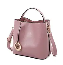 2016 first layer of cowhide genuine leather women’s handbag all-match bucket bag fashion handbag messenger bag fashion bag