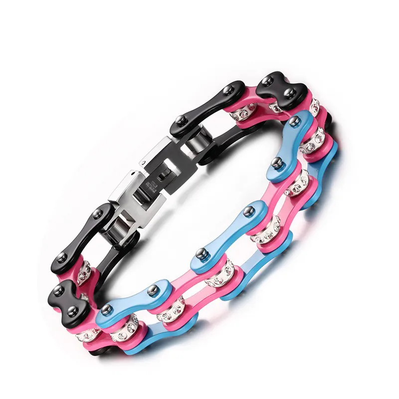 Hot Selling Titanium Steel Bracelet Bicycle Chain Bracelet Electric Three Color Bracelet BR 200