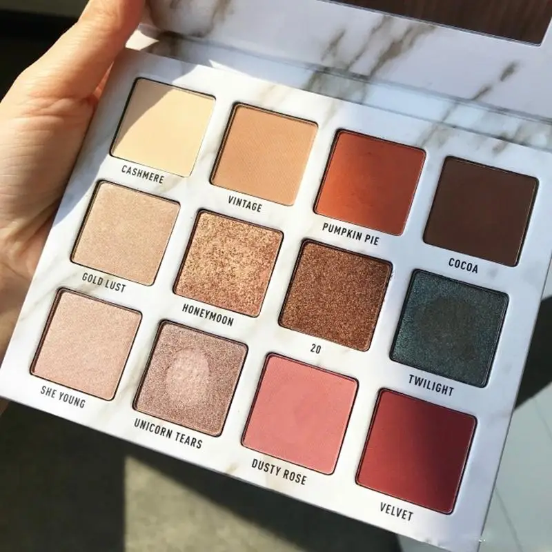 

12 Color Marble Sexy Shimmer Glitter Eye Shadow Palette Matte Eye Shadow Powder