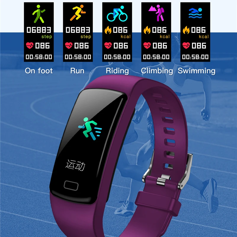  LYKRY Y5 Smart Watch Band Heart Rate Blood Pressure Monitor High Brightness Color Screen Smart Brac - 32981625433