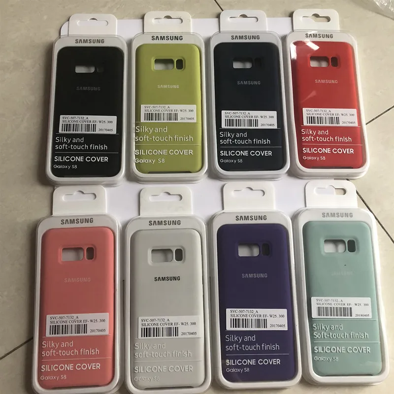 

Original Samsung Galaxy S8/S8 Plus Liquid Silicone Case Silky Soft-Touch Finish Back Protective Cover For Samsung s8 packing