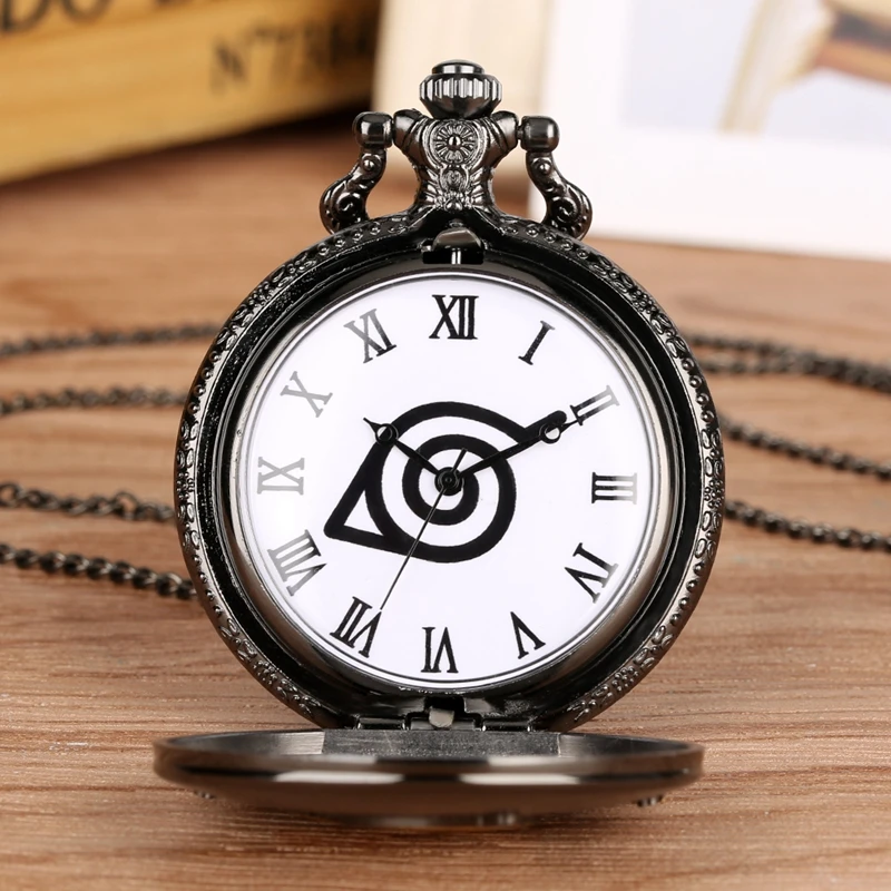 Серебро Наруто Марка кварцевые карманные часы ожерелье Япония аниме тема Fob часы Мода кулон цепочка для косплея подарок для мужчин и женщин ребенок